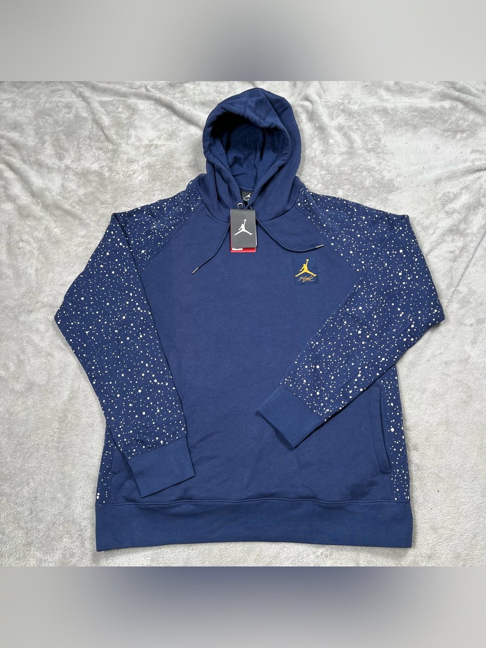 RARE NWT Jordan Retro 4 Cement Hoodie Mens XL Blue Speckled Pullover 821903 410